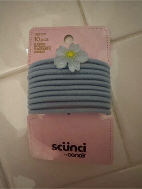 scunci Light Blue Stretch Hair Elastics - Pack of 10